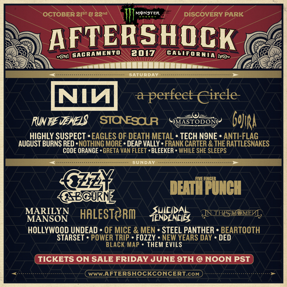 Monster Energy Aftershock announces lineup with Ozzy Osbourne, Nine