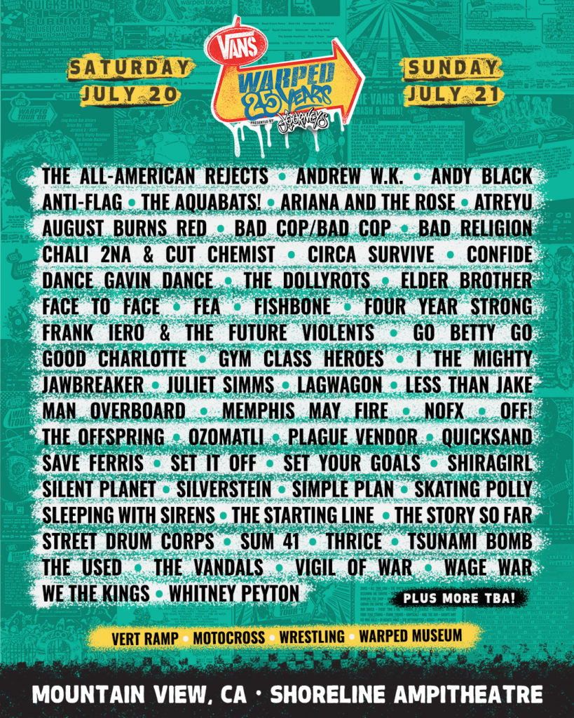 IT'S HERE! THE VANS WARPED TOUR PRESENTED BY JOURNEYS ANNOUNCES 25TH